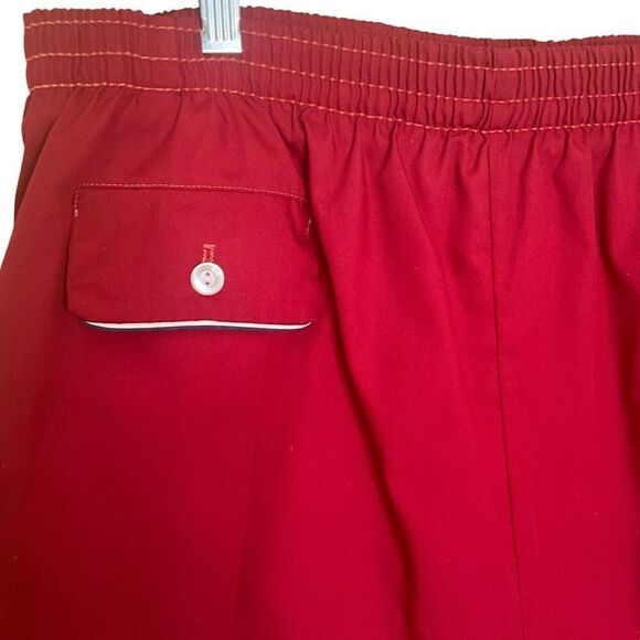Vintage Cal Surf Mens Size 34 Board Swim Trunks Red Pocket Drawstring Waist - Picture 2 of 9